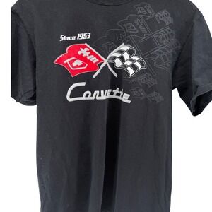 Corvette Since 1953 Graphic T Shirt‎ Black Short Sleeve Mens Size M